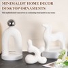 Unique Bargains Ceramics Minimalist Modern Wabi-Sabi Decorative Ornament White and Silver - 3 of 4