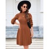 Coolmee Women's Long Lantern Sleeve Sweater Dress Turtleneck Ribbed Knit Bodycon Mini Dresses A-Line Pullover Casual Dress - 2 of 4