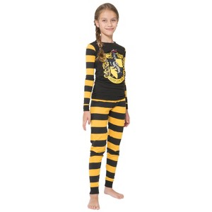 Harry Potter Kids Cotton Tight Fit Crest Pajamas All 4 Hogwarts Houses Available - 1 of 4