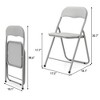 Homhougo Folding Chairs 2 Pack with Cushion, Outdoor & Indoor Event Portable Metal Folding Chairs,Grey - Set of 4 Gray - 2 of 4