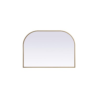 Elegant Lighting Metal Frame Arch Mirror 42x30 Inch in Brass