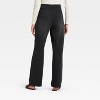 Women's High Waist Wide Leg Stretchy Knit Jeans with front and back pockets - A New Day™ Washed Black - 2 of 3