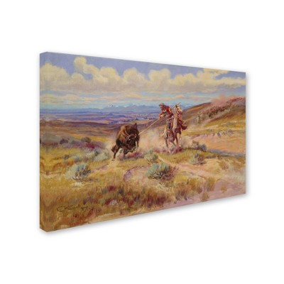 Trademark Fine Art -Charles Russell 'Spearing a Buffalo 1925' Canvas Art