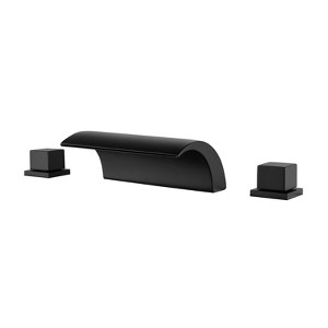 Cobbe Bathroom Faucet 3-Hole 8-Inch Widespread Vanity Sink Faucet with Waterfall Spout Matte Black - 1 of 4