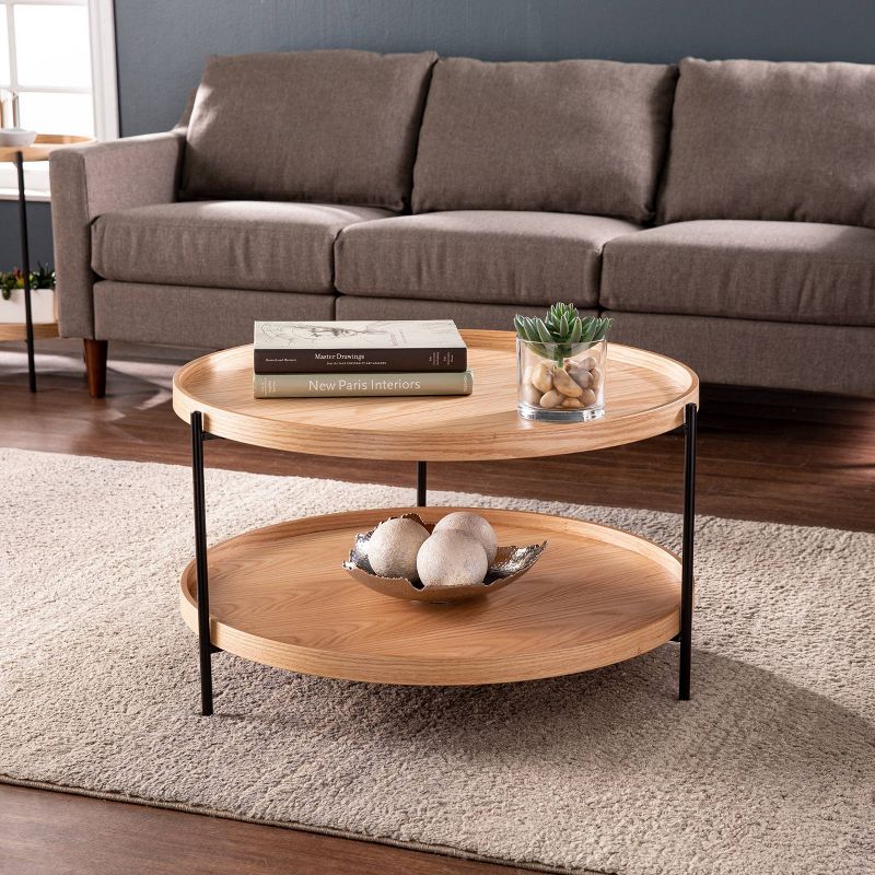 Wemve Round Cocktail Table Natural/Black- Aiden Lane, 5 of 8