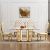 70 Inch Modern Marble Dining Table, Rectangular Dining Table with Faux Marble Top and Stainless Steel Base,Large Marble Kitchen Table-Koiai - 2 of 4
