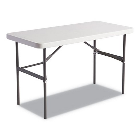 Alera Banquet Folding Table, Rectangular, Radius Edge, 48w x 24d x 29h, Platinum/Charcoal - image 1 of 4