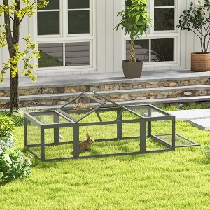LOVMOR Large Wooden Rabbit Hutch Bunny Hutch Small Animal Habitat Enclosure Outdoor Run and Lockable Doors - 1 of 4