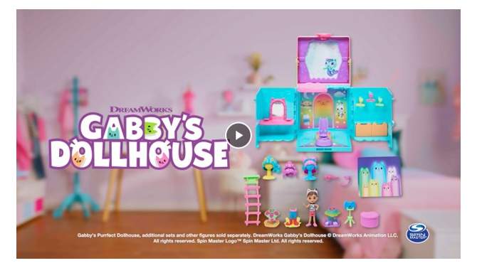 Gabby&#39;s Dollhouse Rainbow Closet Portable Playset with Gabby Doll, 2 of 20, play video
