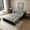 Racxily 74.8" Queen Pull Out Sofa Bed, 3-in-1 Convertible Sleeper Tufted Sofa with 2 Soft Pillows, Multi-Functional Velvet Loveseat Bed - 3 of 4