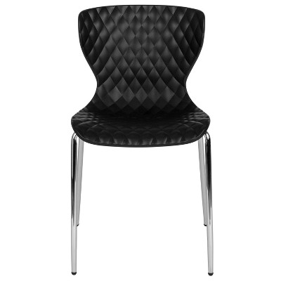 Lowell Black Metal Diamond Quilted Stackable Chair
