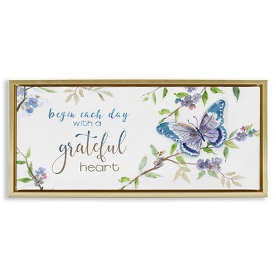 Stupell Industries Begin Day with Grateful Heart, 25" x 11"