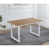 Vynxaria Oak Square Extendable Coffee Table for Modern Living and Dining Areas - 2 of 4