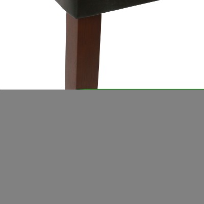 Black Faux Leather Upholstered Parsons Side Chair with Wood Legs