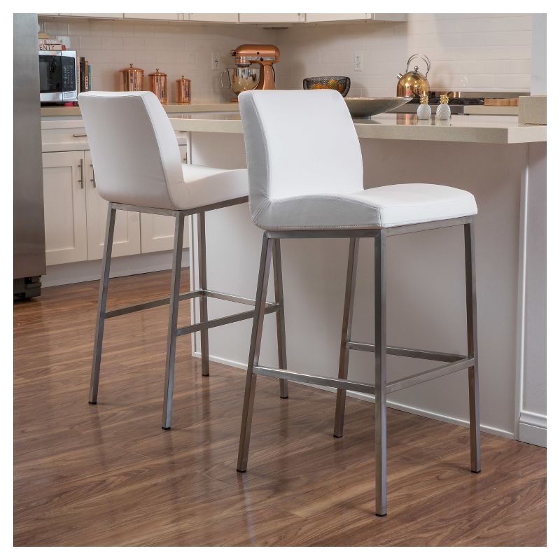 30" Vasos Bonded Leather Barstool Set 2ct - Christopher Knight Home, 3 of 6
