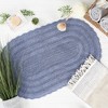 Design Imports Stonewash Blue Large Oval Crochet Bath Mat - 3 of 4