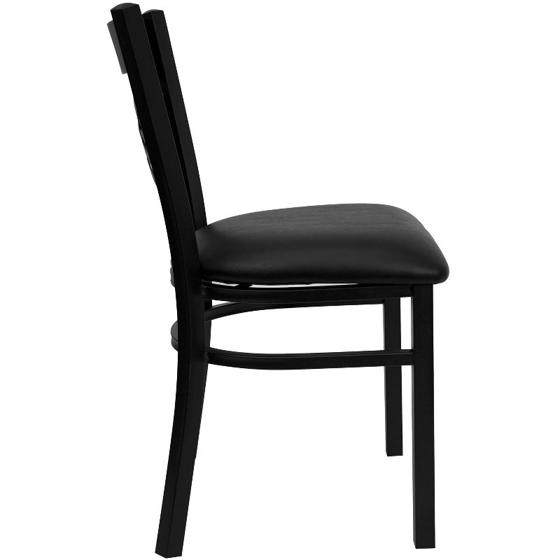Emma and Oliver 2 Pack "X" Back Metal Restaurant Chair, 3 of 7