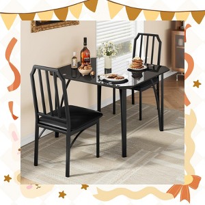 Garvee Glass Dining Table Set with Chairs - Modern Chamfered Design, Comfortable Upholstered Seats, Durable Tempered Glass for Small Space - 1 of 4