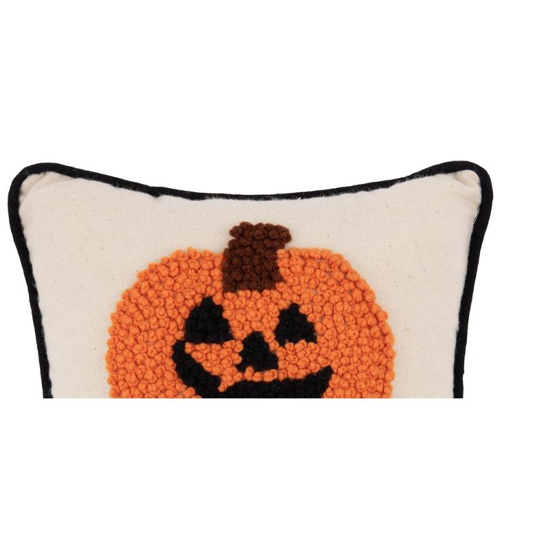 C&F Home 8" x 8" Pumpkin Jack-O-Lantern French Knot Halloween Throw Pillow, 5 of 8