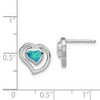 Black Bow Jewelry 10mm Created Blue Opal Double Heart Post Earrings in Sterling Silver - image 2 of 3