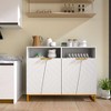 Costway 40" Buffet Storage Cabinet with 4 Doors & Adjustable Shelves Anti-Tipping Kits - 2 of 4