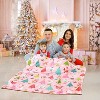 Lomsoe Christmas Throw Blanket, Cute Santa Claus Flannel Holiday Blankets Pink Christmas Blanket Gifts, Home Decor Snowman Blanket. - 3 of 4
