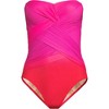 Lands' End Women's Slender Suit Shine Bandeau Tummy Control Chlorine Resistant High Leg One Piece Swimsuit - 4 of 4