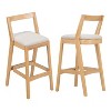 Okak Set of 2 Rubberwood Counter Height Bar Stools for Dining Rooms,Armless Chairs Kitchen Island Bar Stools with Wooden Back - 3 of 4