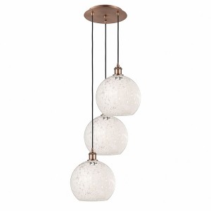 White Mouchette - 3 Light Cord Hung Multi Pendant In Modern Style-10.25 Inches Tall and 16.5 Inches Wide - 1 of 1