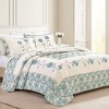 Collections Etc Embroidered Carnation Design Quilted Bedspread - 2 of 4