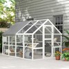 PawHut Large Catio Outdoor Cat Enclosure, Wooden Cat House for Multiple Kittens, with Waterproof Cover, Condos, Platforms, Bridge, Doors - 2 of 4