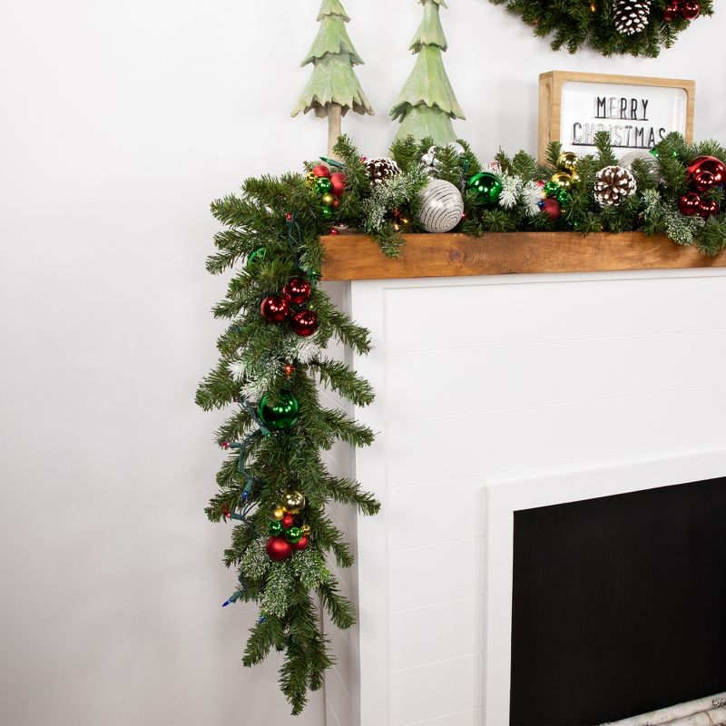 Northlight 9' x 12" Prelit Canadian Green Pine Artificial Christmas Garland - Multi Lights, 5 of 11