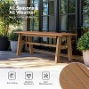 VINGLI 47” Outdoor Bench Garden Bench w/Metal Legs, Poly Lumber Patio Bench, 660 LBS Capacity Outdoor Backless Porch Bench(Teak) - 4 of 4