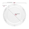 Smarty Had A Party Clear w/ Silver Vintage Rim Plastic Dinnerware Set - 120 Sets - 4 of 4