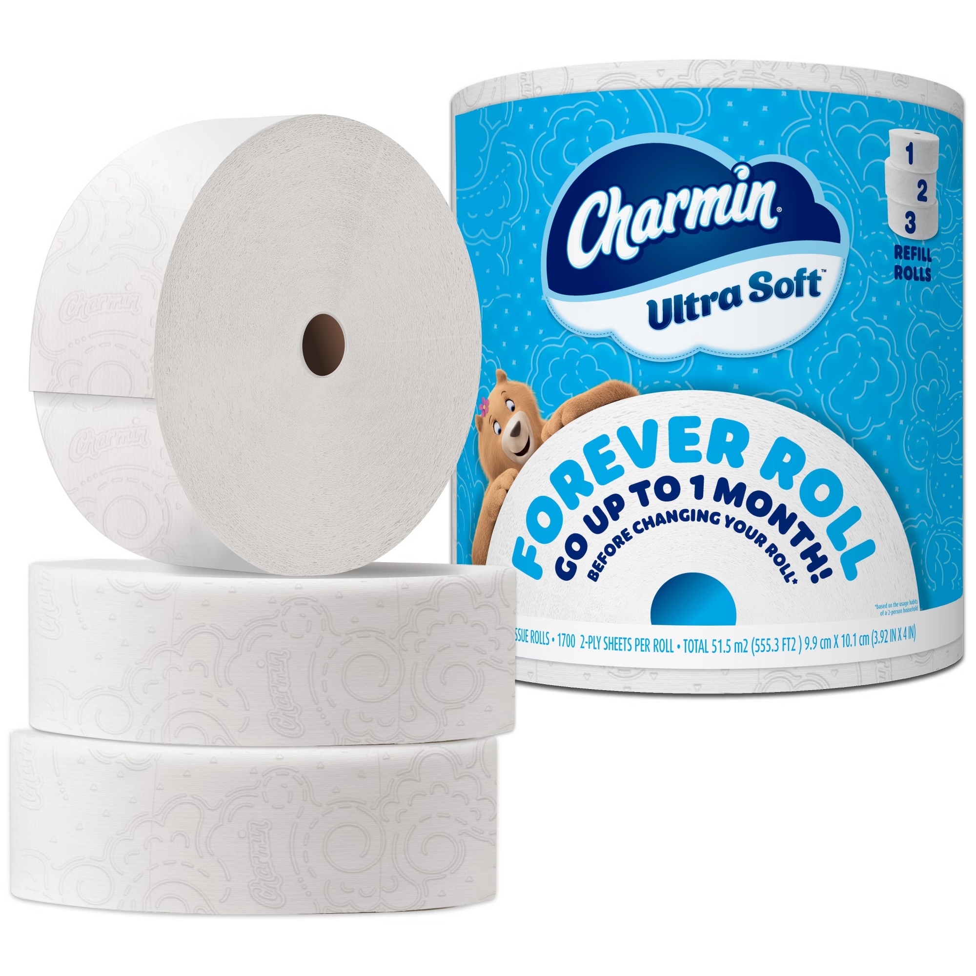 Charmin Toilet Paper Ultra Soft Forever Roll - 3 Rolls - 1700 Sheet