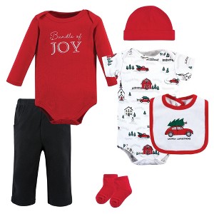 Hudson Baby Unisex Baby Cotton Layette Set, Christmas Scene - 1 of 4