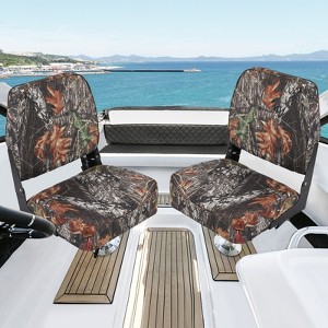 2-Pack Low Back Boat Seats - Padded Folding Fishing Chairs, Weatherproof for Cruises & Speedboats - 1 of 4