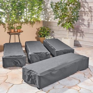Christopher Knight Home Ronning Outdoor Waterproof Fabric Lounge Cover (Set of 4) - 1 of 4