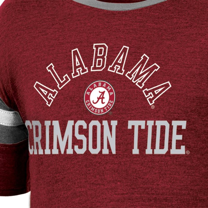 NCAA Alabama Crimson Tide Girls&#39; Short Sleeve Striped Shirt, 3 of 4