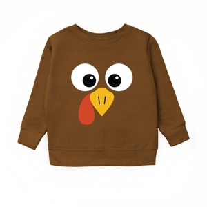 Turkey Face Big Eyes - Kids Toddler Sweatshirt and Kids Youth Sweatshirt - 1 of 4