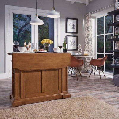 Americana Oak Kitchen Island with Drop Leaf