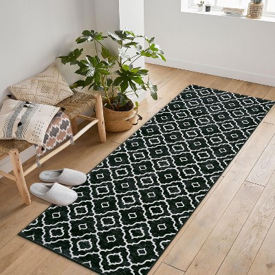 Washable Geometric Rug - Soft, Low Pile, Non-Slip Modern Rug for Living Room, Bedroom, Nursery & Dining Room - Stain Resistant