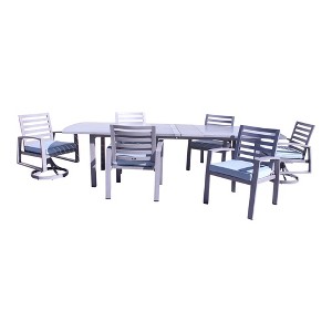 Courtyard Casual Cabo 7 pc Arm Chair Extension Dining Set - 87"/108"" Table - 1 of 4