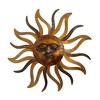 Royal Hampton 35 Inch Round Wall Mounted Sun Face Accent Decor, Carved Rustic Gold and Black Metal - 2 of 4