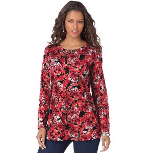 Roaman's Women's Plus Size Long Sleeve Crewneck Ultimate Tee - 1 of 4