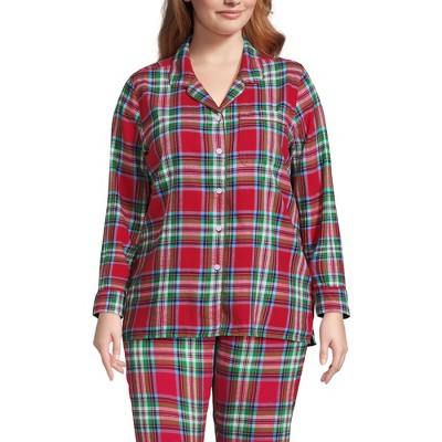 Lands' End Women's Long Sleeve Print Flannel Pajama Top