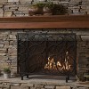 Angel Sar 41x31in Fireplace Screen with Overlapping Circle Design, Iron Fire Screen for Indoor Fireplace Safety, Black - 2 of 4