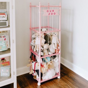 Fodoss 53 In Wooden Stuffed Animal Organizer – Zoo-Themed Storage for Plush Toys, Kids’ Room, Nursery, Playroom, Space-Saving Toy Holder - 1 of 4