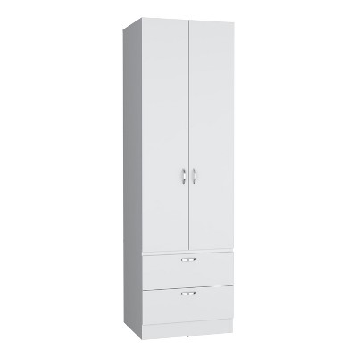 NicBex 76.80"H Armoire Wardrobe Closet Storage Cabinet with 2 Doors & Shelves & 2 Drawer for Bedroom