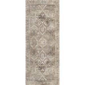 Abynow Diamond Distressed Persian Style Washable Indoor Rug - 1 of 4